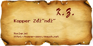 Kopper Zénó névjegykártya